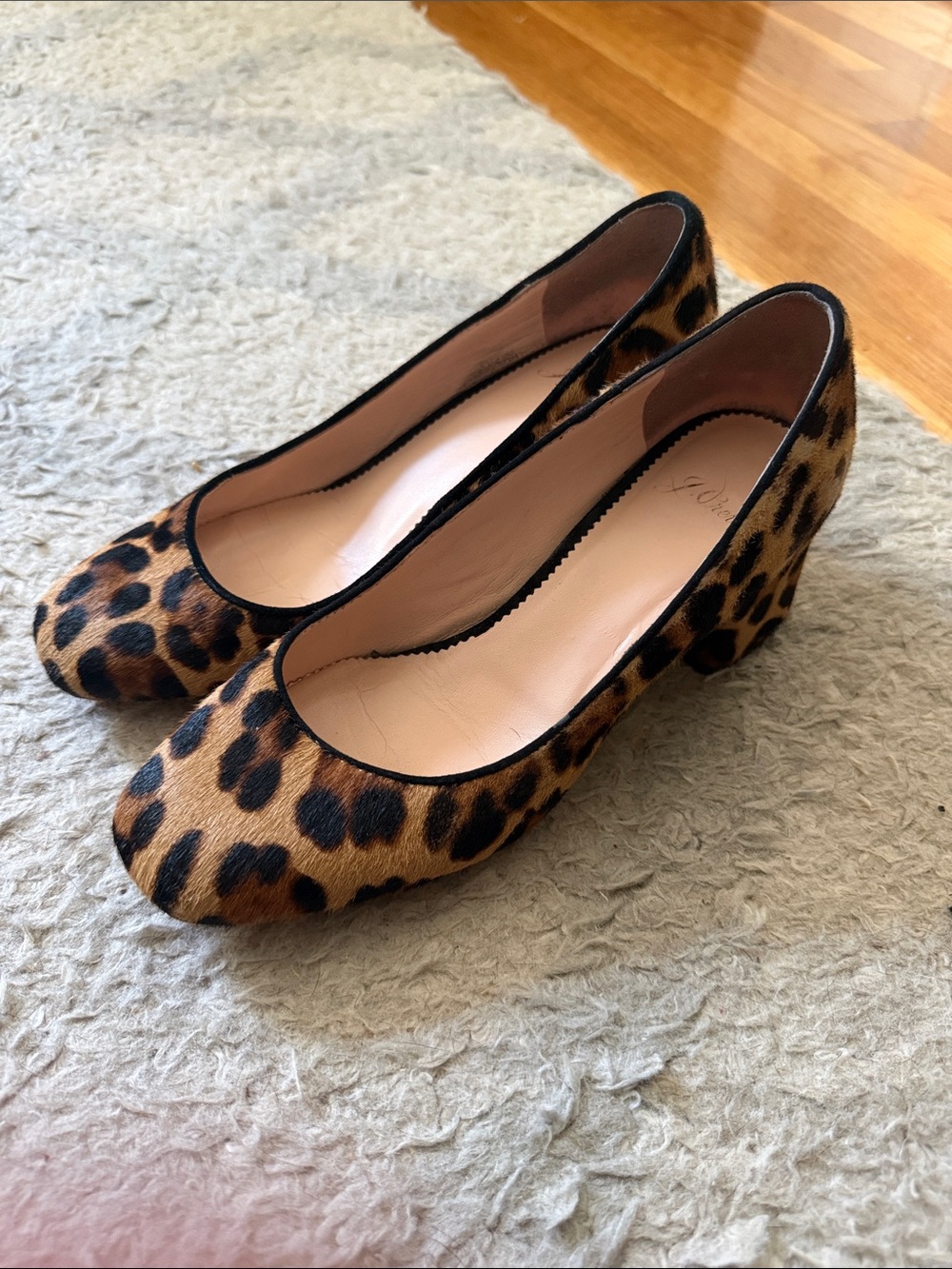 J. Crew Leopard-Print Block Heel Pumps in Brown and Black